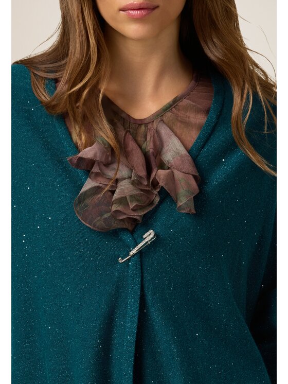 Oltre Oltre Cardigan M507E001884N025 Turchese Regular Fit