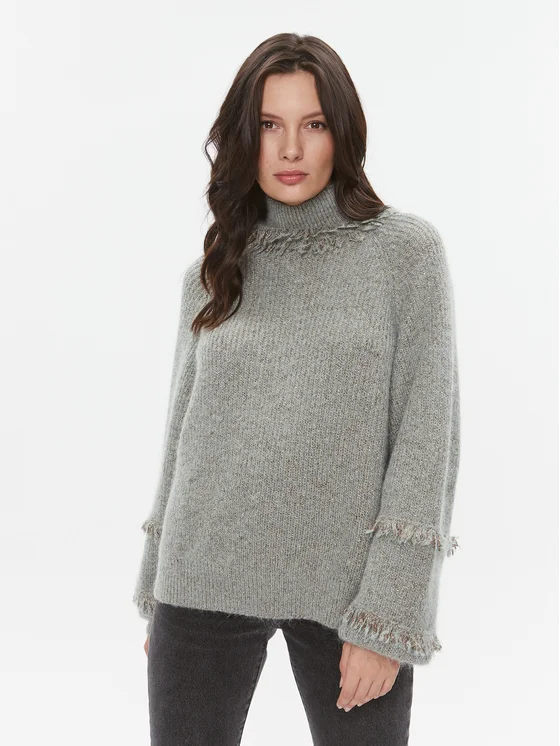TWINSET Rollkragenpullover 232TT3230 Grün Loose Fit