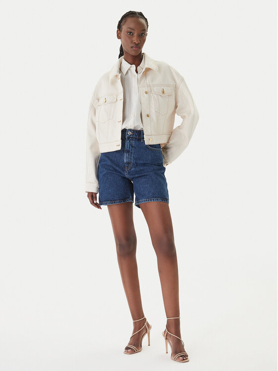 HUGO HUGO Giacca di jeans Gisolia 50559618 Écru Relaxed Fit