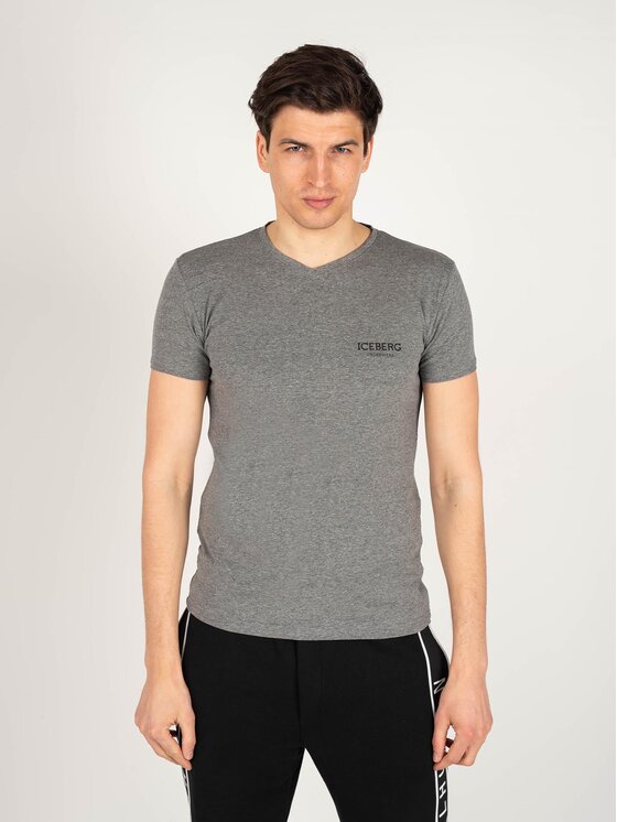 Iceberg Iceberg T-Shirt ICE1UTS02 Šedá Slim Fit