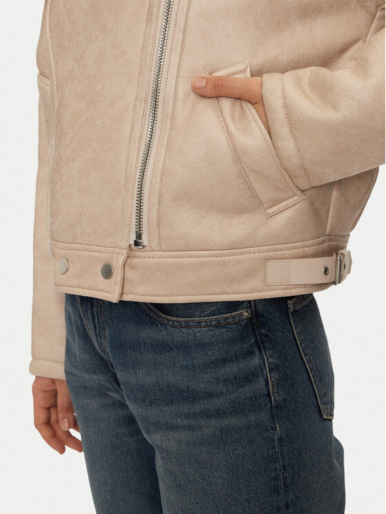 Vila Vila Giacca in similpelle Risi 14098061 Beige Regular Fit