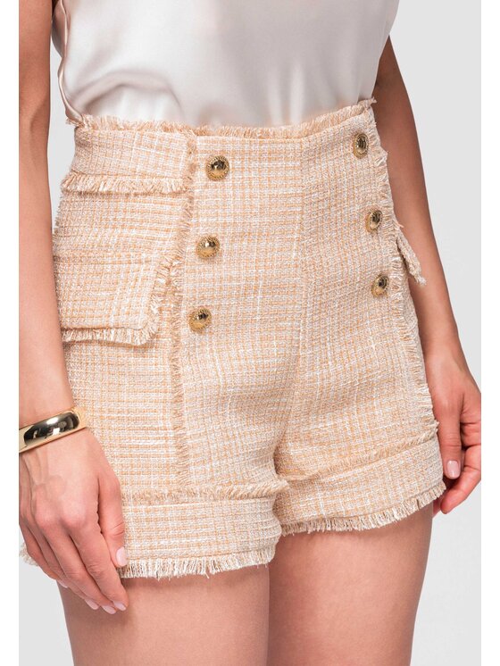 Ombre Ombre Szorty materiałowe OW-ST-E0002 Brązowy Basic Fit