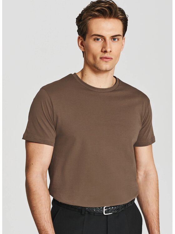 Pako Lorente Pako Lorente T-Shirt P26SF-TT-001 Brązowy Regular Fit