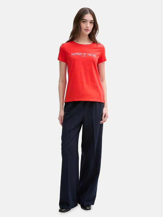 Tom Tailor Denim Tom Tailor Denim T-Shirt 1045417 Czerwony Regular Fit