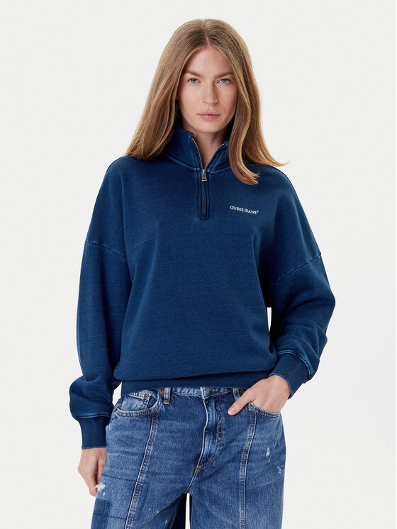 Női Pulóver Guess Jeans, Méret: S, Sötétkék, W5YQ10 KCXQ1