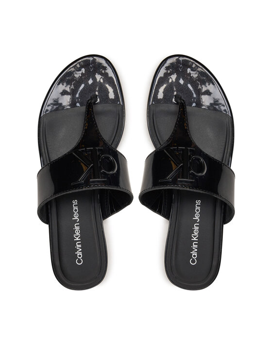 Calvin Klein Jeans Calvin Klein Jeans Zehentrenner Flat Sandal Slide Toepost Mg Met YW0YW01342 Schwarz
