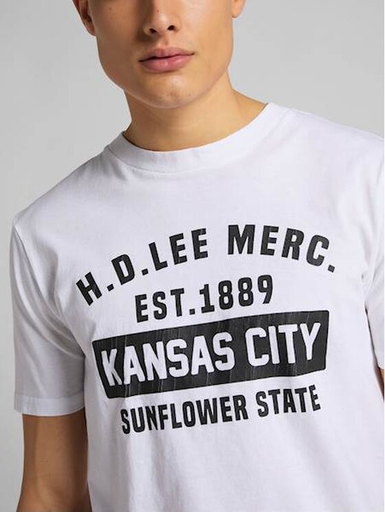 Lee Lee T-shirt SS KANSAS CIT Bianco Regular Fit