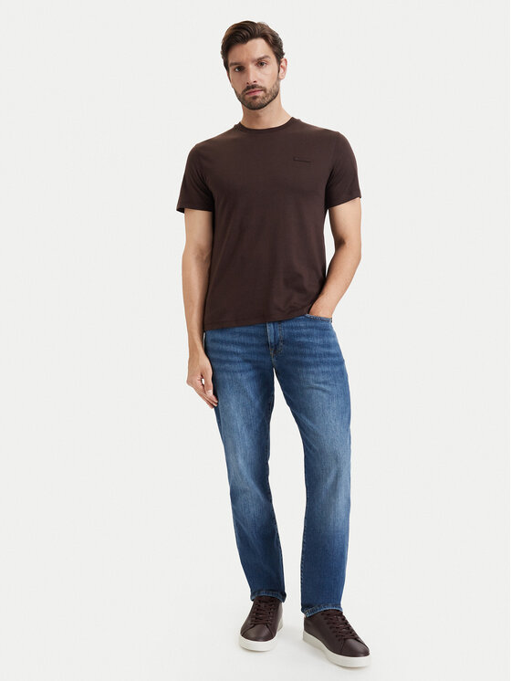 Calvin Klein Calvin Klein Тишърт LV04LG222G Тъмнокафяв Slim Fit