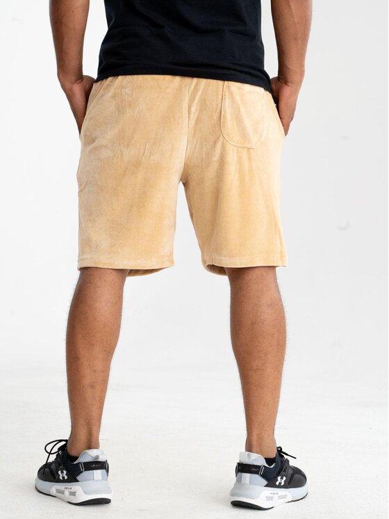 Jigga Wear Jigga Wear Szorty sportowe Krótkie Spodenki Welurowe Męskie Jasne Brązowe Jigga Classic Velour L Brązowy Regular Fit