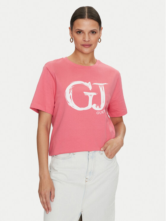 Guess Guess Тишърт Sara V4YI01 K8FQ4 Розов Regular Fit