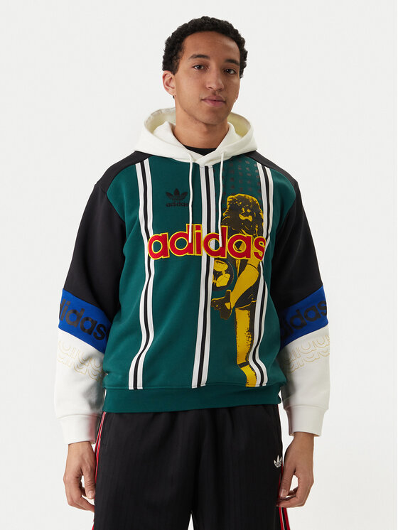 adidas Bluză Archive Football Graphic KD1438 Verde Loose Fit