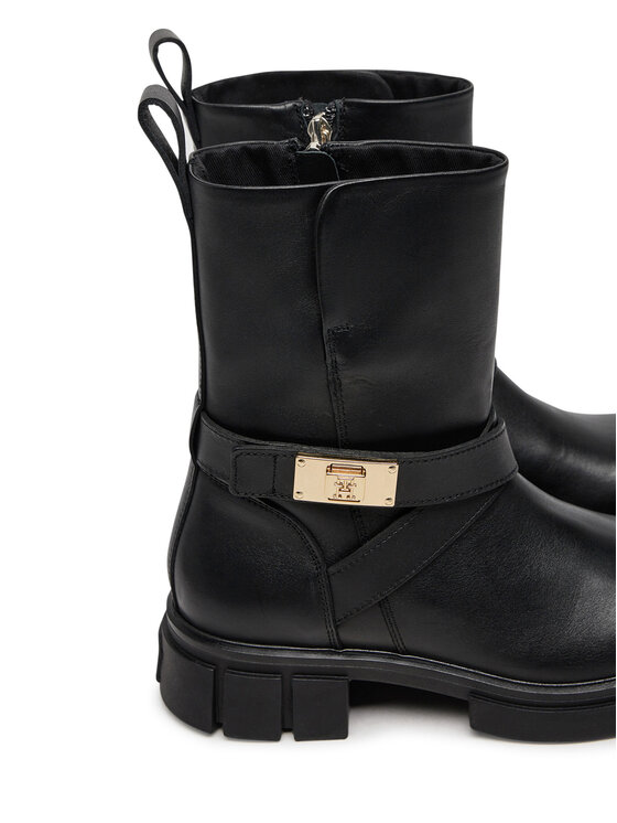 Tommy Hilfiger Tommy Hilfiger Botki Biker Leather FW0FW08313 Czarny
