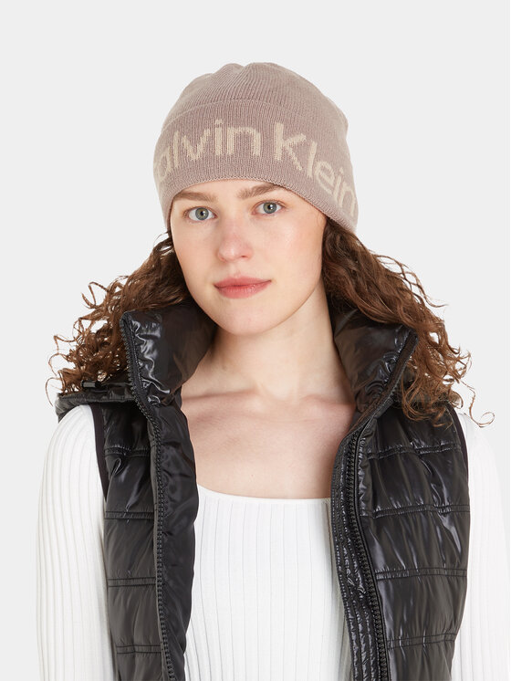 Calvin Klein Calvin Klein Căciulă Logo Reverso Tonal Beanie K60K611151 Bej