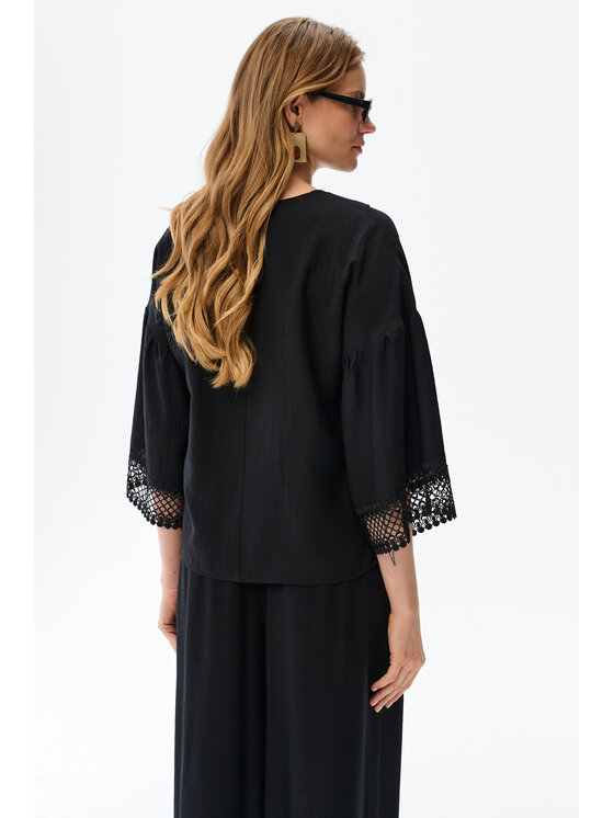 blue shadow blue shadow Bluzka Terii-2 Czarny Regular Fit