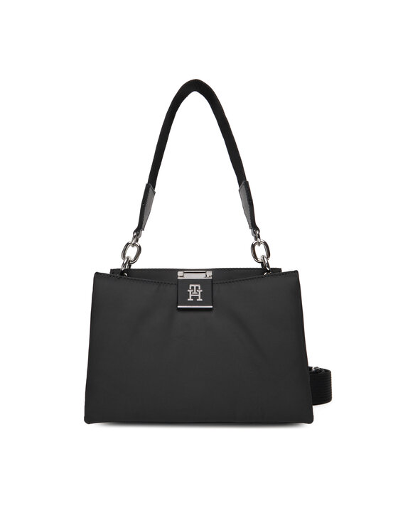 Tommy Hilfiger Tommy Hilfiger Kabelka Th Her Med Satchel Nylon Sv AW0AW18200 Černá