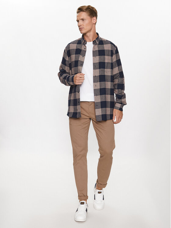 Lindbergh Lindbergh Košile 30-203486 Tmavomodrá Relaxed Fit