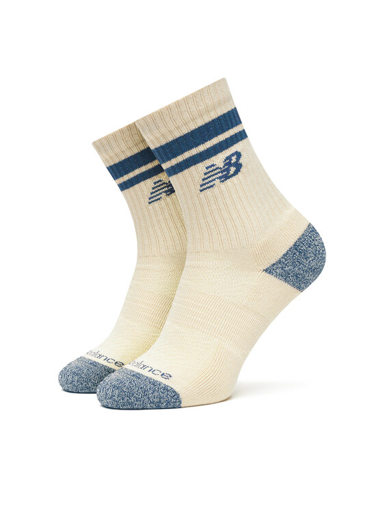 New Balance New Balance Комплект 3 чифта дълги чорапи мъжки Active Lifestyle Striped Crew LAS35210AS3 Екрю