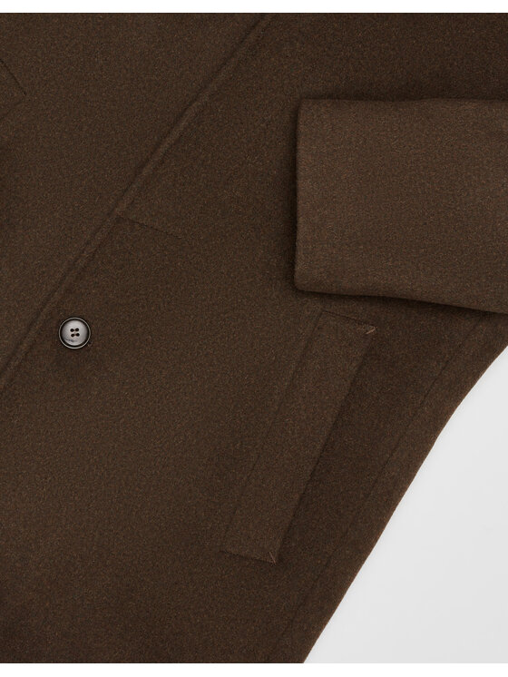 Borgio Borgio Płaszcz wełniany rivara_br Brązowy Slim Fit