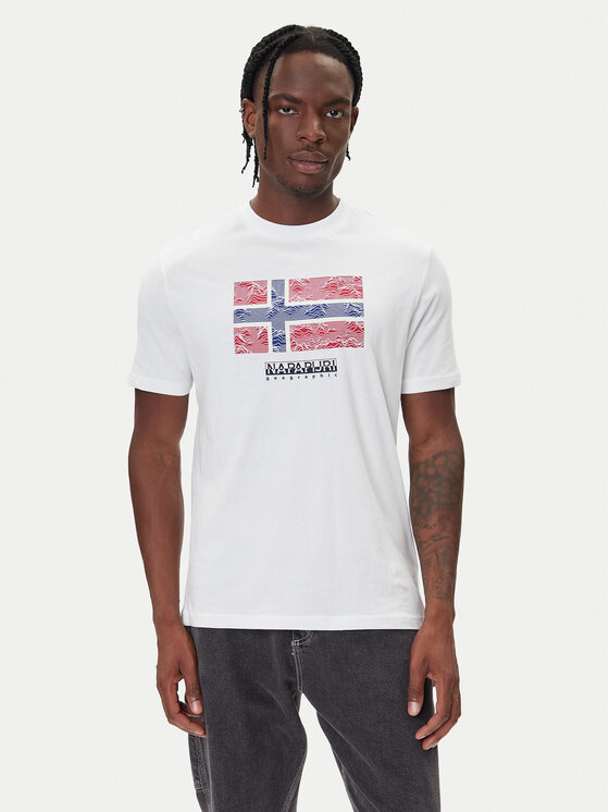 Napapijri Napapijri T-shirt S-Drapeau Ss NP0A891K Bianco Regular Fit