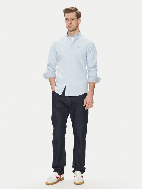 Gant Gant Cămașă Oxford 3230115 Albastru celest Slim Fit