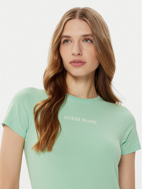 Guess Jeans Guess Jeans Tricou W4YI01 J1314 Verde Regular Fit