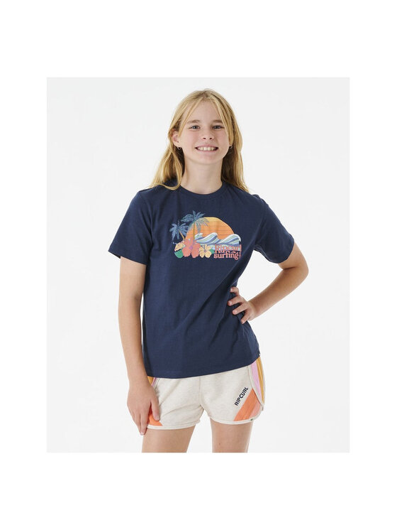 Rip Curl Rip Curl T-Shirt Low Tide Tee- Girl Niebieski Regular Fit
