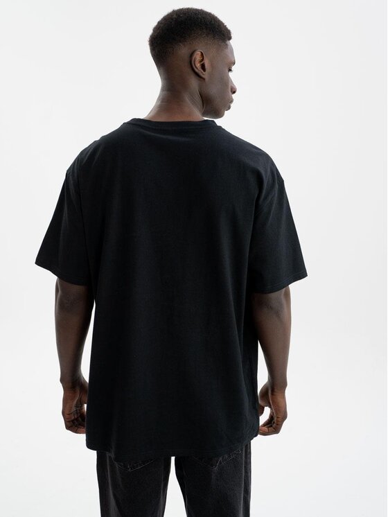 Jigga Wear Jigga Wear T-Shirt Koszulka Z Krótkim Rękawem Oversize Męska Czarna / Biała Jigga Wear Simple Crown M Czarny Oversize