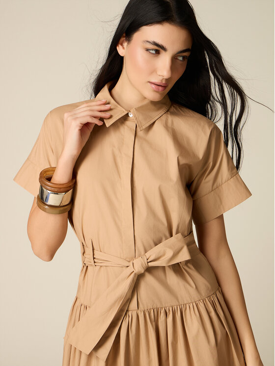 Oltre Oltre Sukienka codzienna 7014J000878N012 Kremowy A-Line Fit
