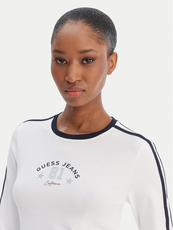 Guess Jeans Guess Jeans Блуза W6RI17 J1314 Бял Regular Fit