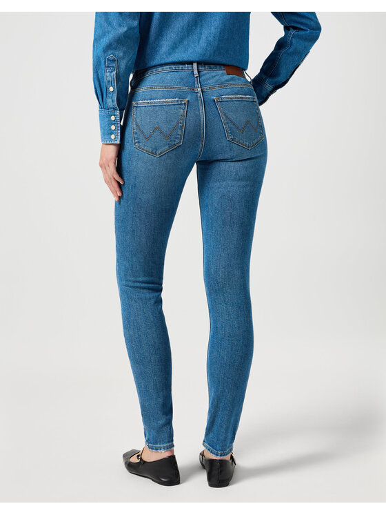 Wrangler Wrangler Jeansy SKINNY Niebieski Skinny Fit