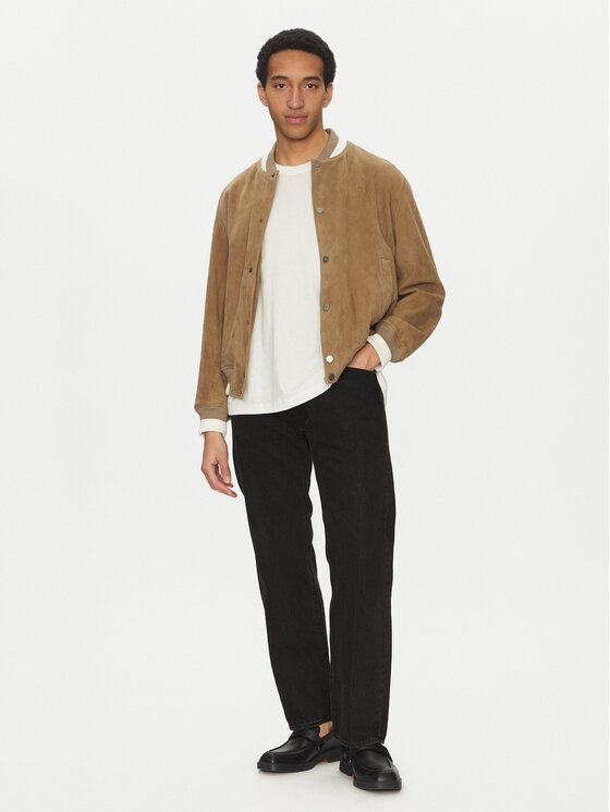 HUGO HUGO Шкіряна куртка Ledam 50534326 Бежевий Relaxed Fit