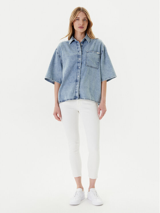 Mustang Mustang Jeans srajca Ella 1016568 Modra Oversize