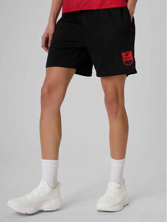 4F 4F Szorty sportowe FOOTBALL Czarny Regular Fit