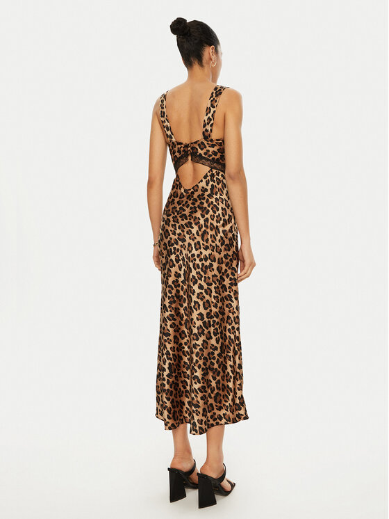 BARDOT BARDOT Cocktail obleka 58603DB2 Rjava Regular Fit