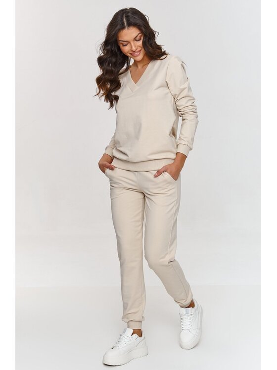 Makadamia Makadamia Komplet dresowy m868 Beżowy Regular Fit