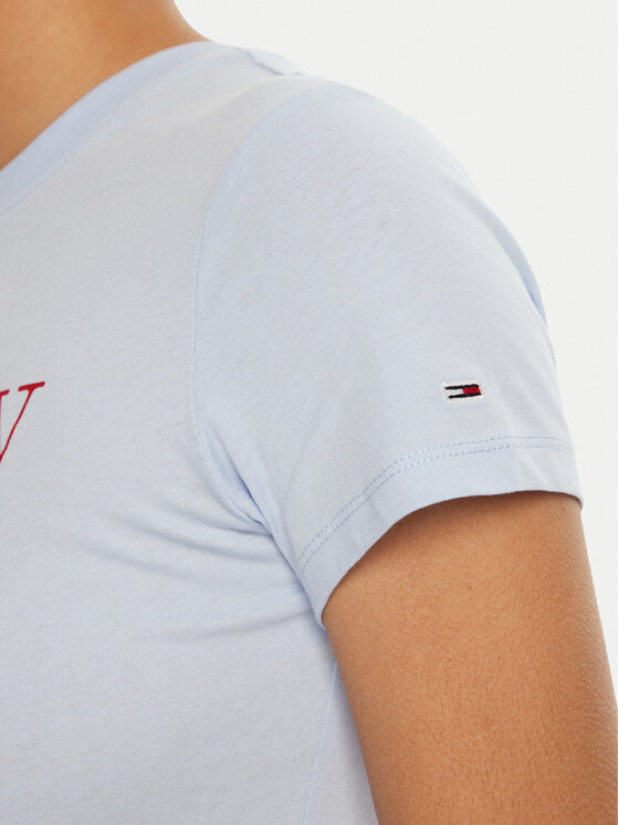 Tommy Jeans Tommy Jeans Tricou Essential DW0DW19447 Albastru celest Slim Fit