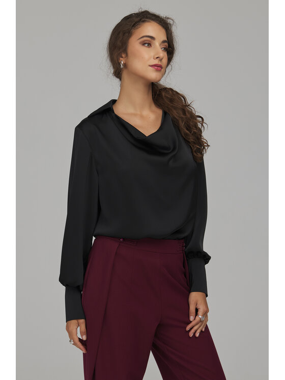 NIFE NIFE Bluzka B237 Czarny Regular Fit
