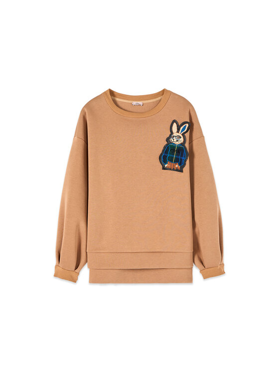 Oltre Oltre Bluza G860E000341N012 Kremowy Over Fit