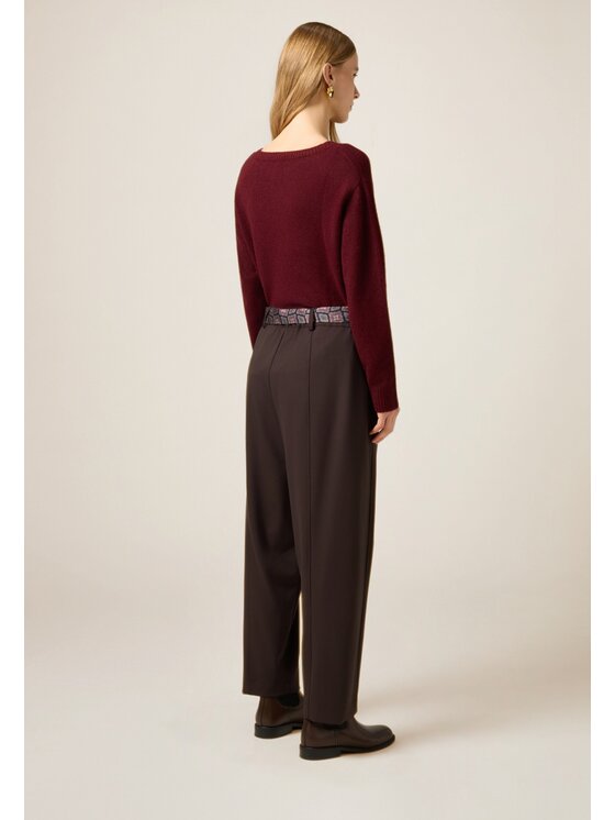 Oltre Oltre Pantaloni di tessuto P03DR009351N032 Marrone Baggy Fit