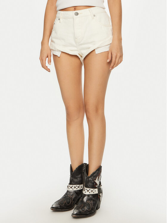 One Teaspoon Pantaloncini di jeans Bandits 26804 Écru Regular Fit, taglia : 23