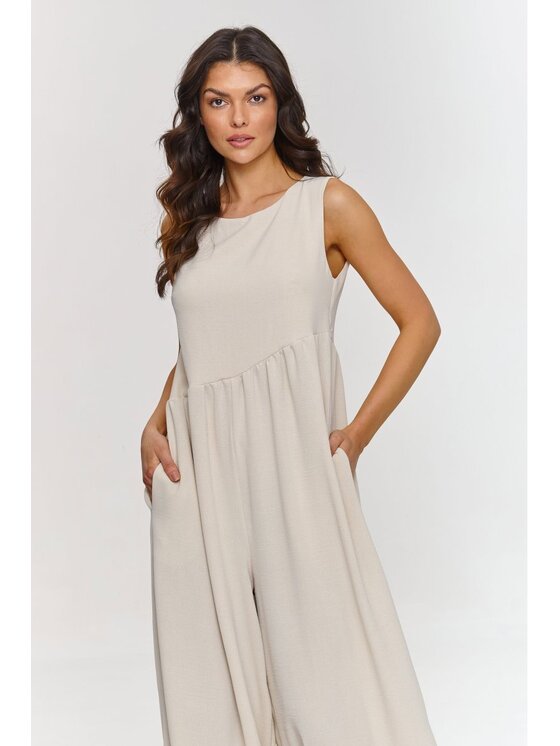 Makadamia Makadamia Kombinezon m887 Beżowy Loose Fit