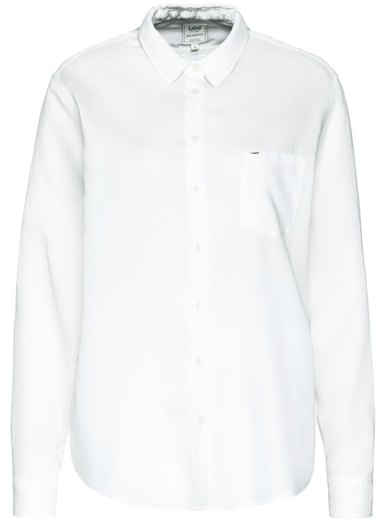 Lee Lee Marškiniai One Pocket L45TGFRR 112110522 Balta Relaxed Fit