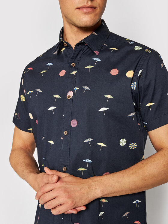 Camicia Playa 12187953 Blu scuro Regular Fit