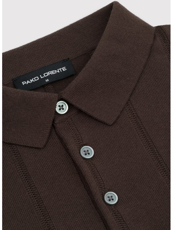 Pako Lorente Pako Lorente Polo P26WF-TX-005 Brązowy Regular Fit