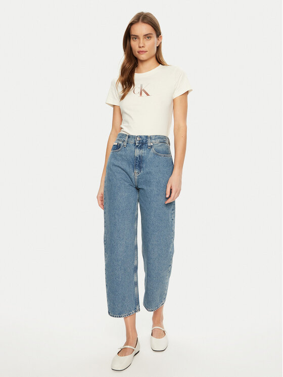 Calvin Klein Jeans Calvin Klein Jeans Póló Gradient J20J224982 Ekru Slim Fit