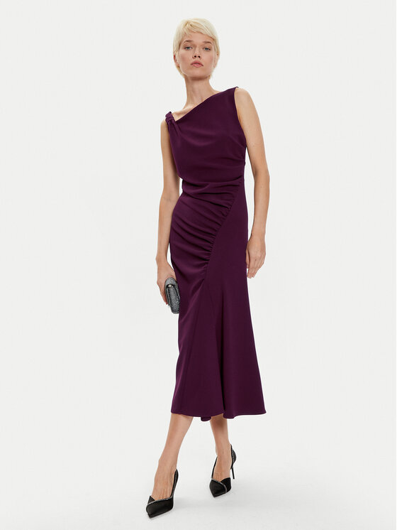 Imperial Koktejlové šaty AFATIKP Fialová Slim Fit