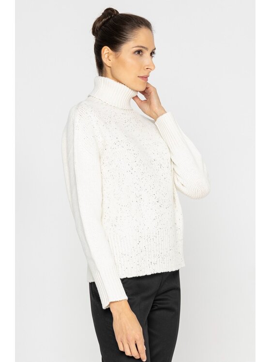 Deni Cler Milano Deni Cler Milano Sweter T-DC-S493-D5-90-16-1 Biały Regular Fit
