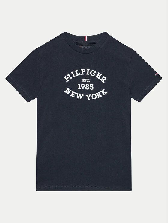 Tommy Hilfiger Tricou Monotype Flock KB0KB08658 Bleumarin Regular Fit