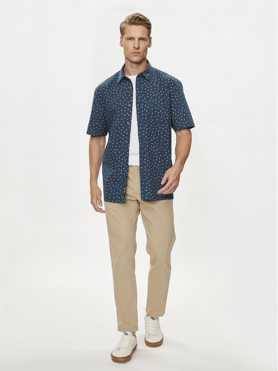 Mustang Mustang Krekls Darien 1015232 Zils Relaxed Fit