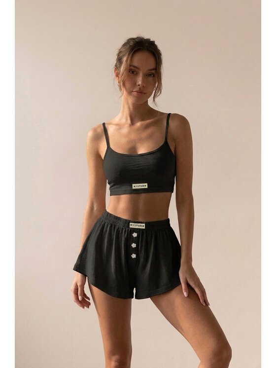 MissDenim MissDenim Koszulka piżamowa Bluzka do spania Czarny